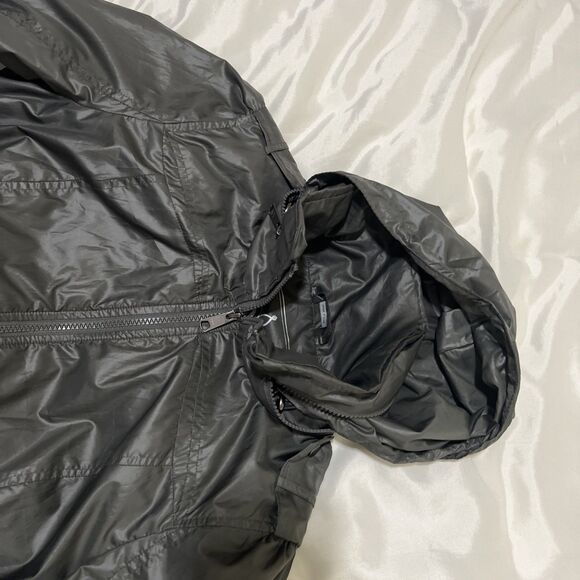 Mackage Dexter Packaway Hooded Windbreaker Bomber Jacket Gray Sz Youth L Kids - Picture 6 of 12